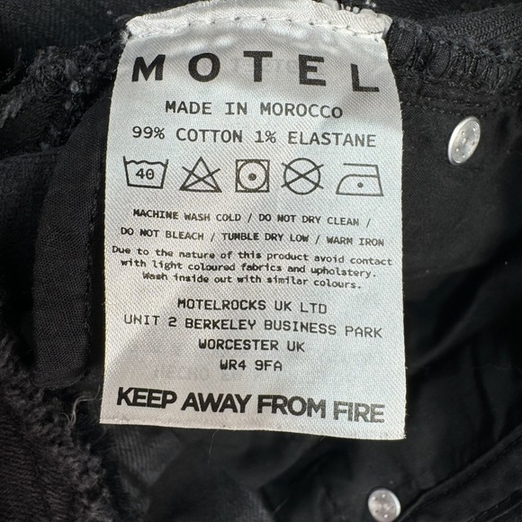 Motel Denim Flare Leg Jeans Womems Size 24X34 Faded Black Mid Rise - Picture 6 of 11